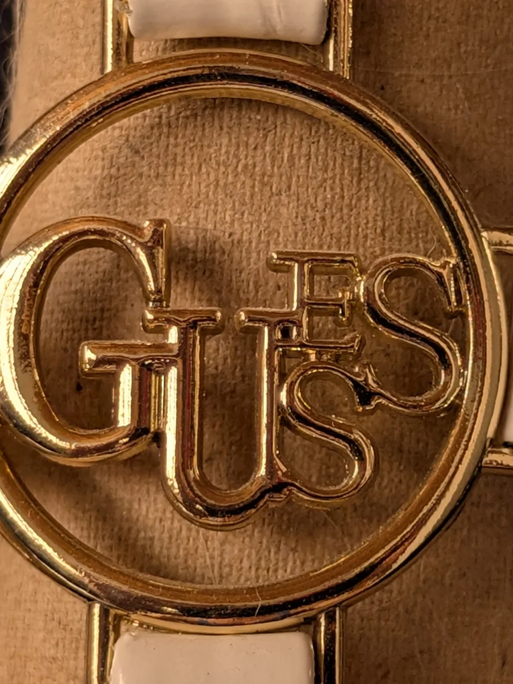 GUESS White Espadrille Wedge Sandals with Logo Accent